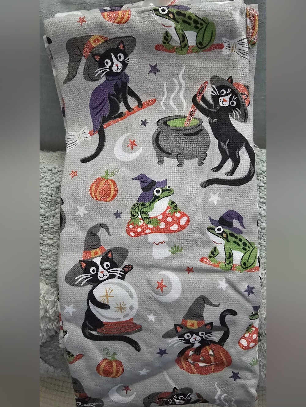 Kitchen Towels Isaac Mizrahi Witch Black Cats 2 Pc